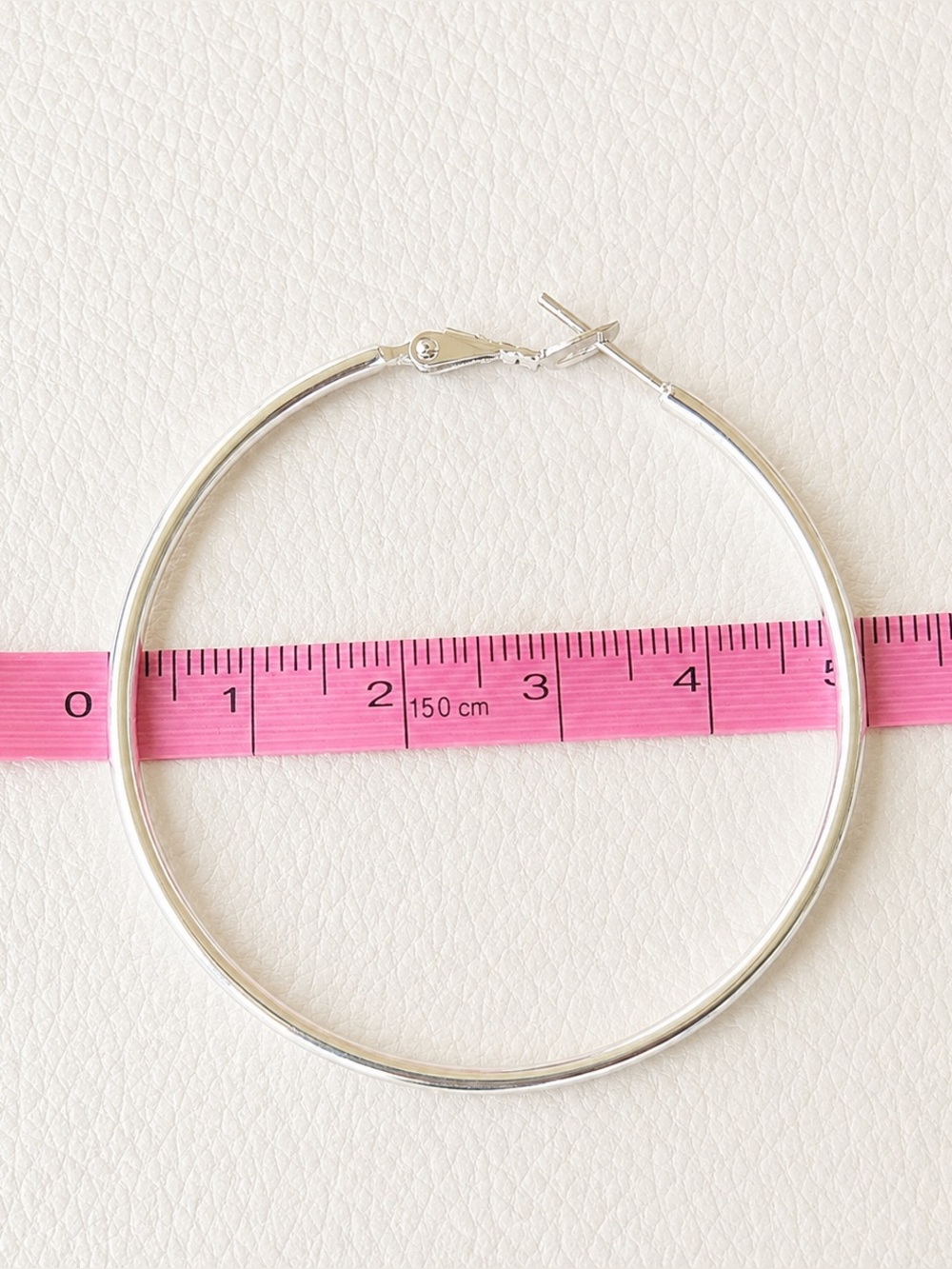 Sterling silver hoop earrings, 50 mm